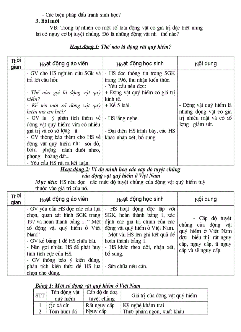 image for page Ga sinh học 7 hkii 2011 2012 4 cột