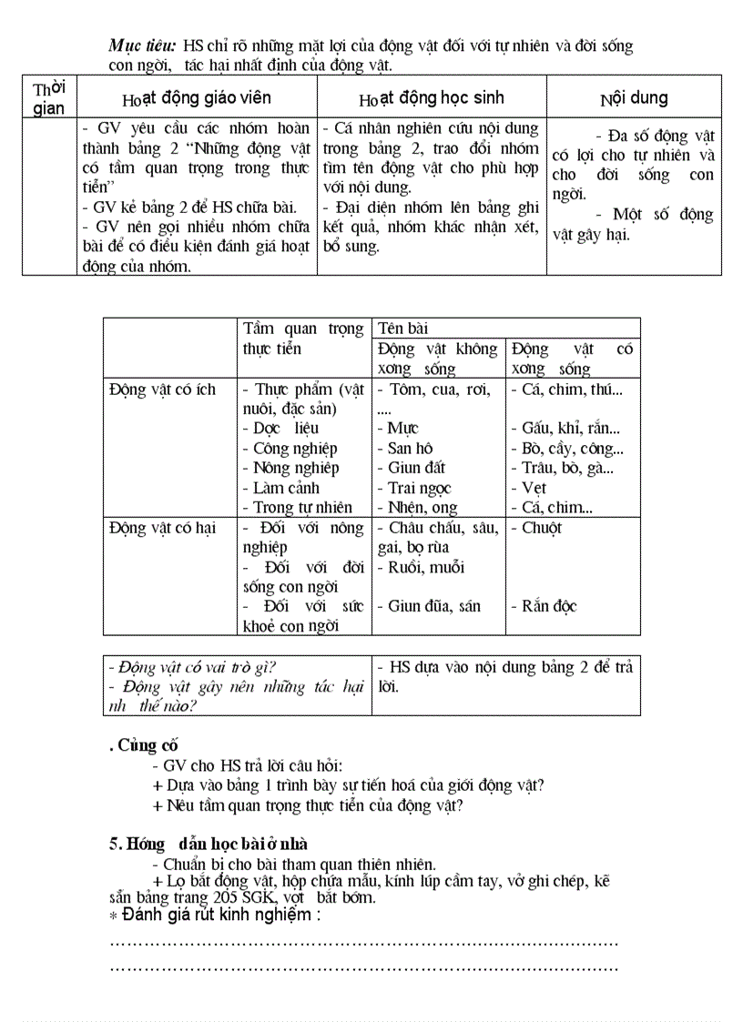 image for page Ga sinh học 7 hkii 2011 2012 4 cột