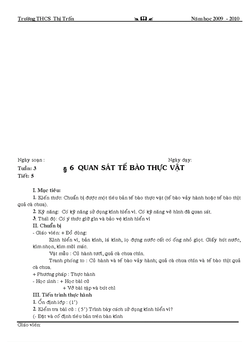 image for page Giao an mon sinh hoc 6 T1 den T7