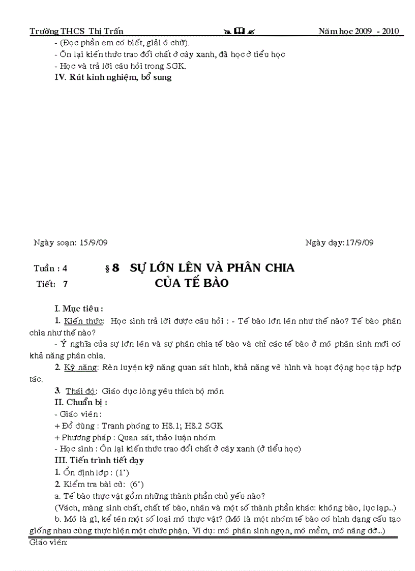 image for page Giao an mon sinh hoc 6 T1 den T7