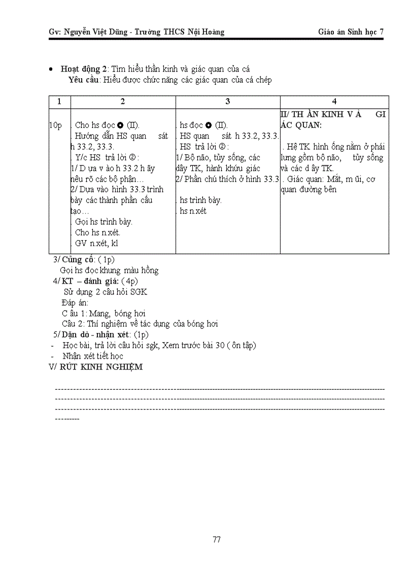 image for page Giáo Án Sinh 7 3 cột Cực hay