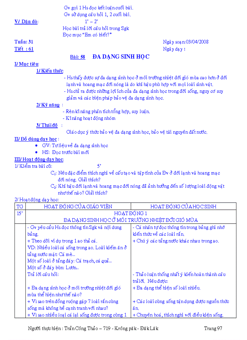 image for page Giáo án sinh 7 chuẩn 09 10