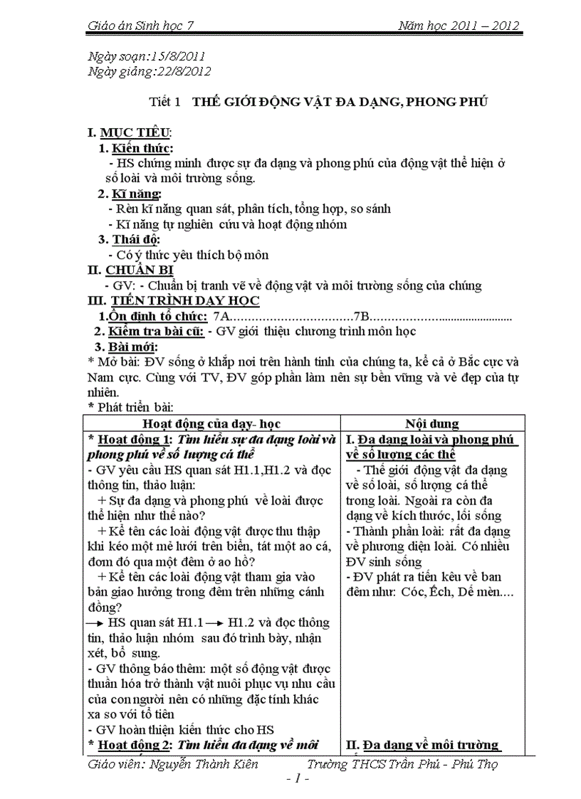 image for page Giao an sinh 7 chuan hot