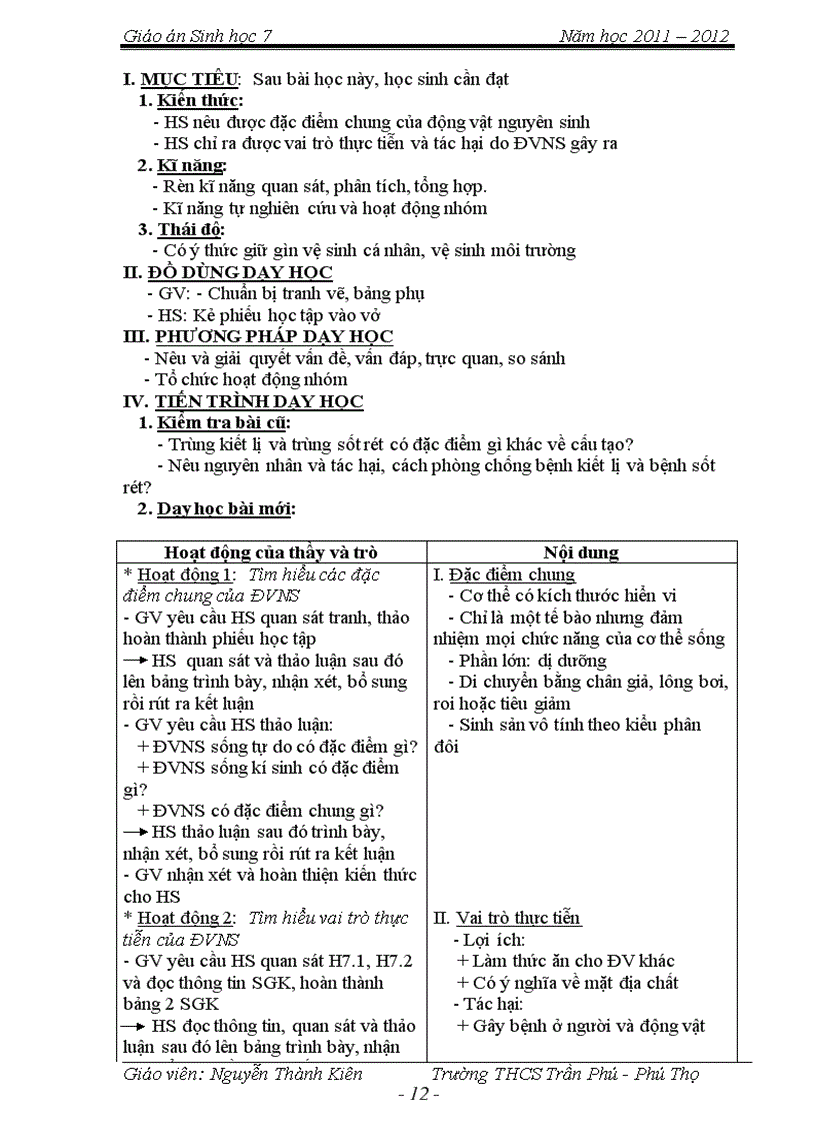 image for page Giao an sinh 7 chuan hot