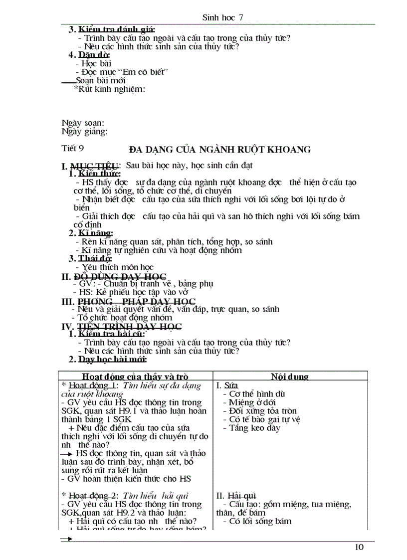 image for page Giao an sinh 7 chuan hothot