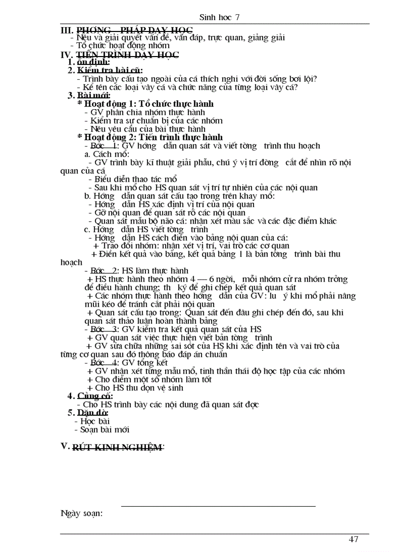 image for page Giao an sinh 7 chuan hothot