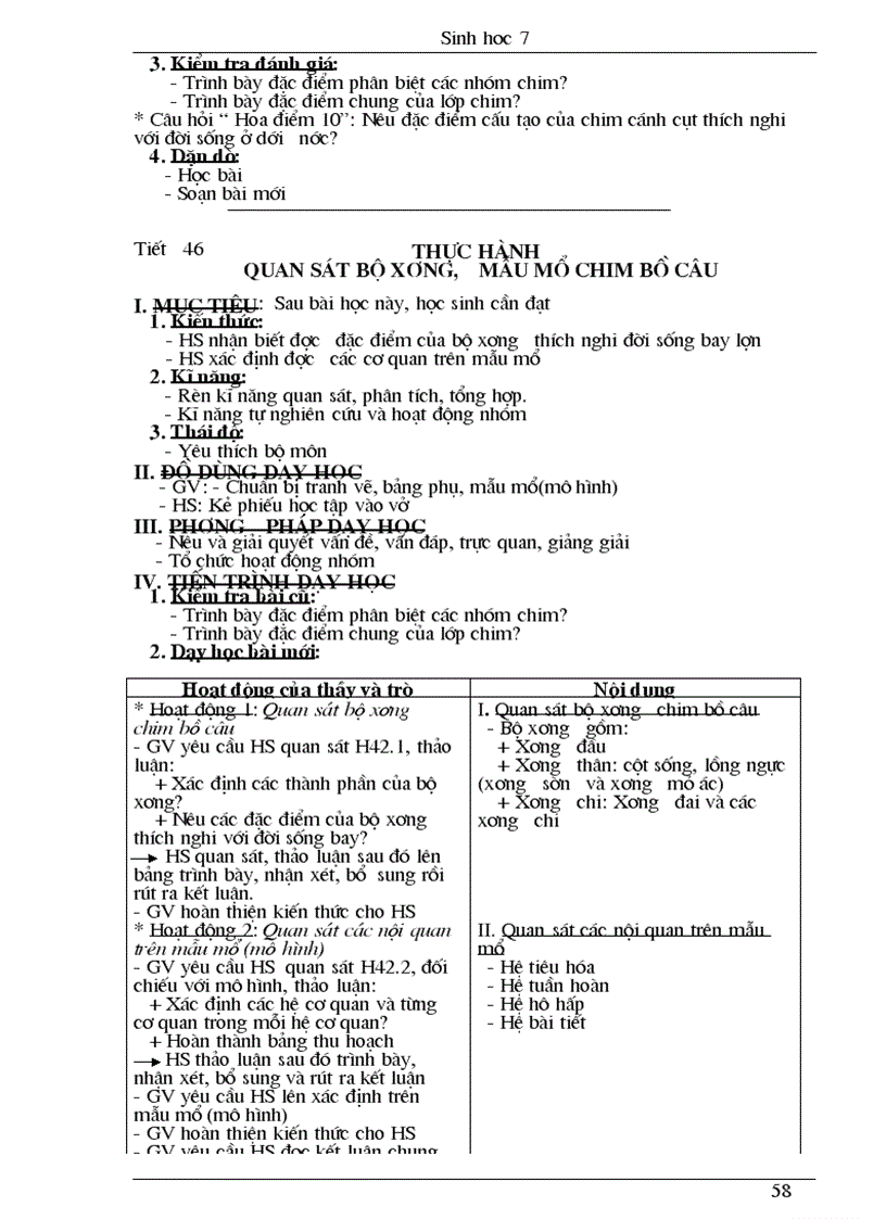 image for page Giao an sinh 7 chuan hothot