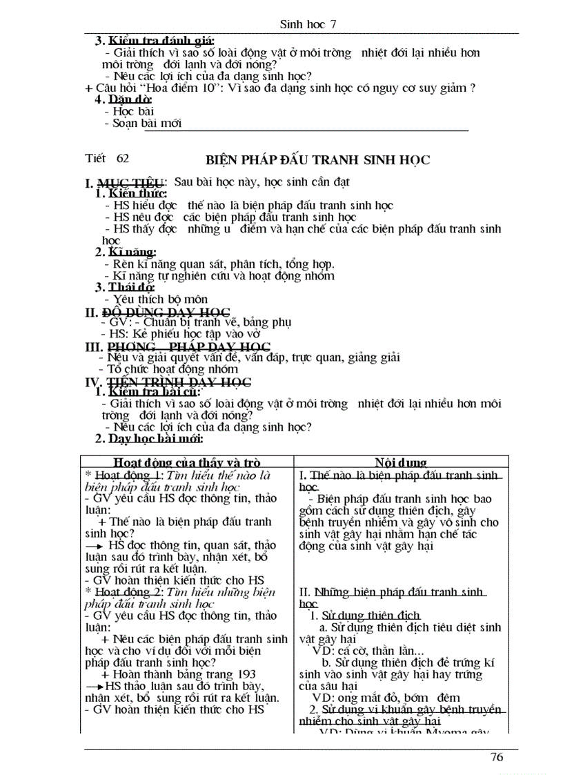 image for page Giao an sinh 7 chuan hothot