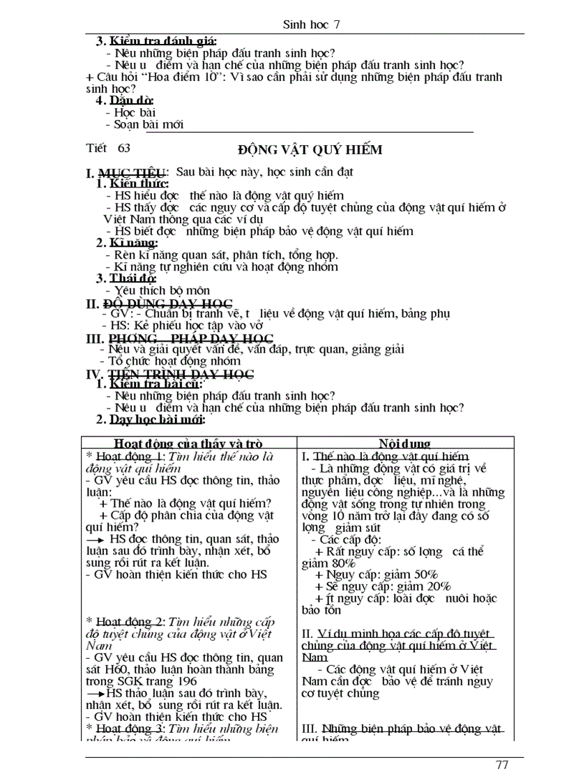 image for page Giao an sinh 7 chuan hothot