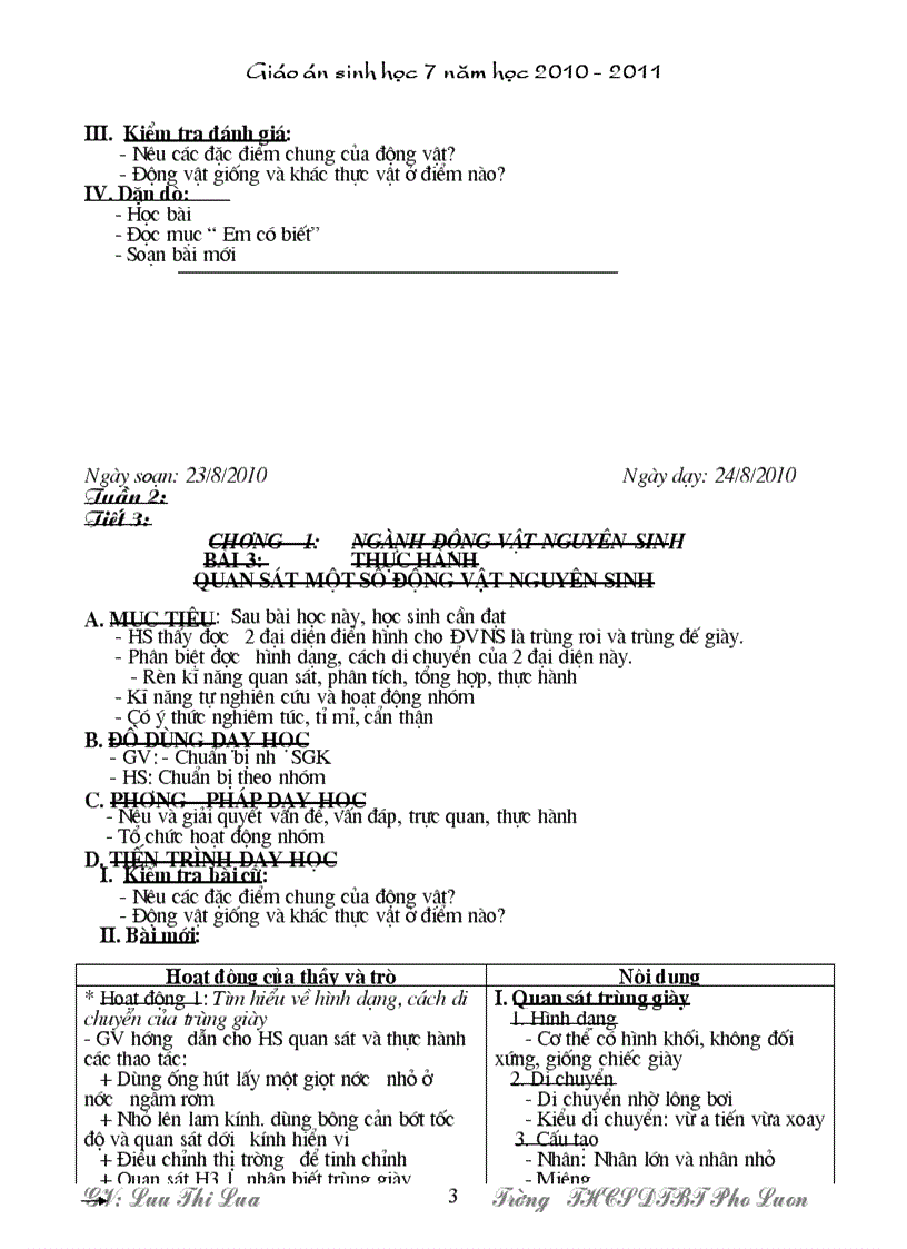 image for page Giao an Sinh 7 Chuan KT