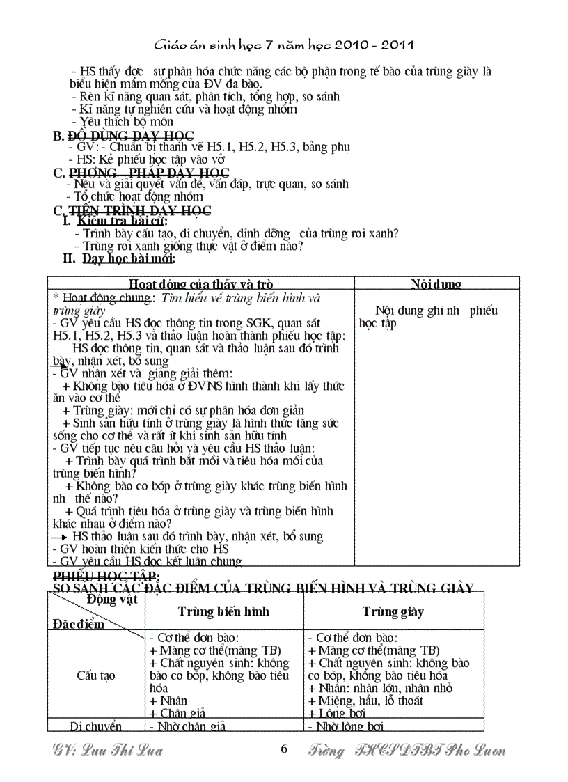 image for page Giao an Sinh 7 Chuan KT