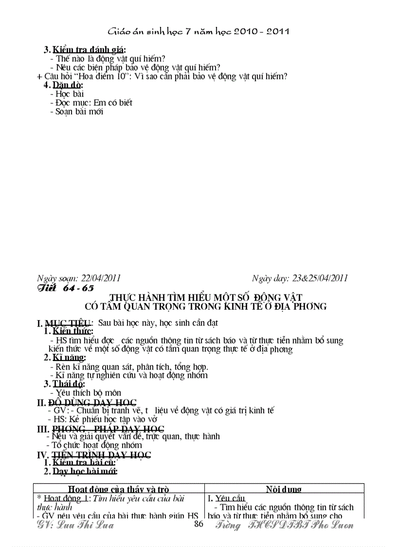 image for page Giao an Sinh 7 Chuan KT