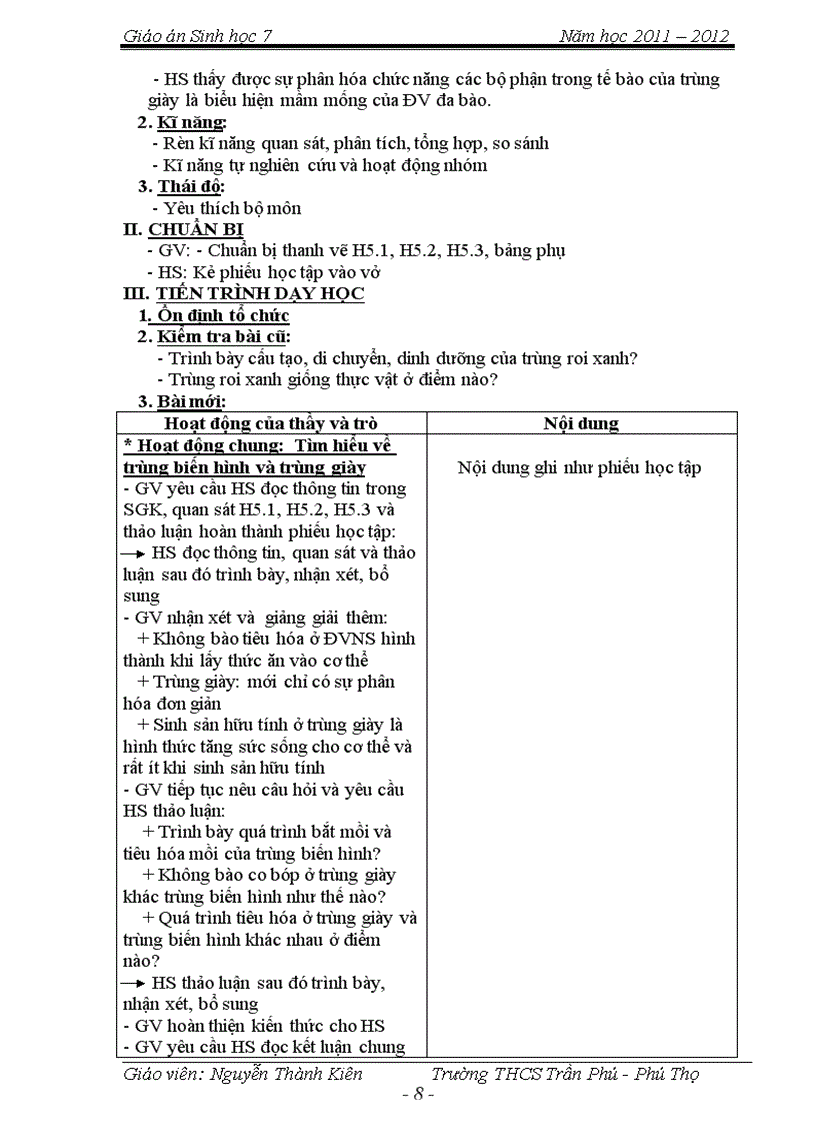 image for page Giao an Sinh 7 chuan net