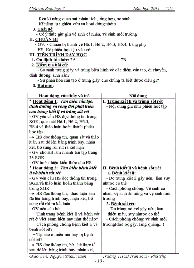 image for page Giao an Sinh 7 chuan net