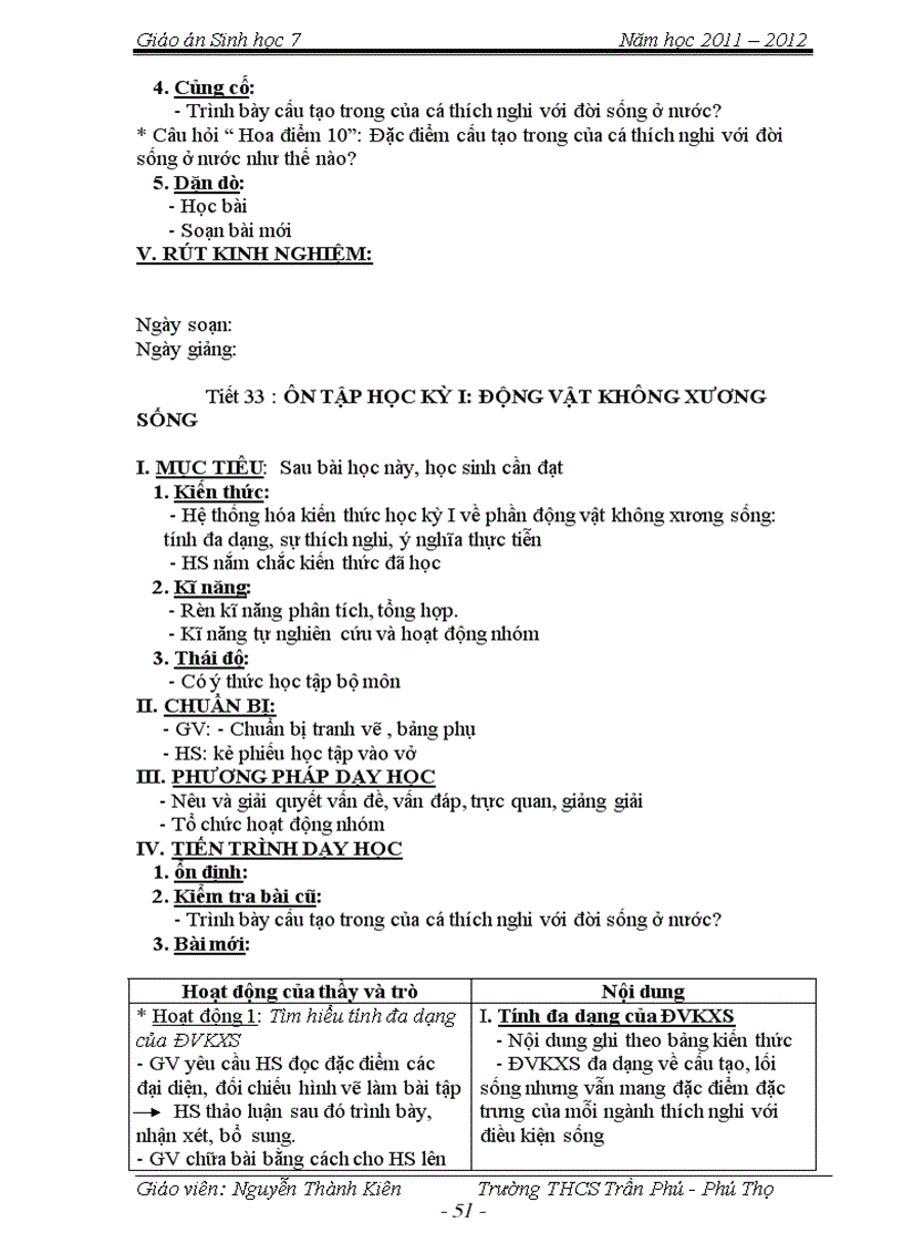 image for page Giao an Sinh 7 chuan net