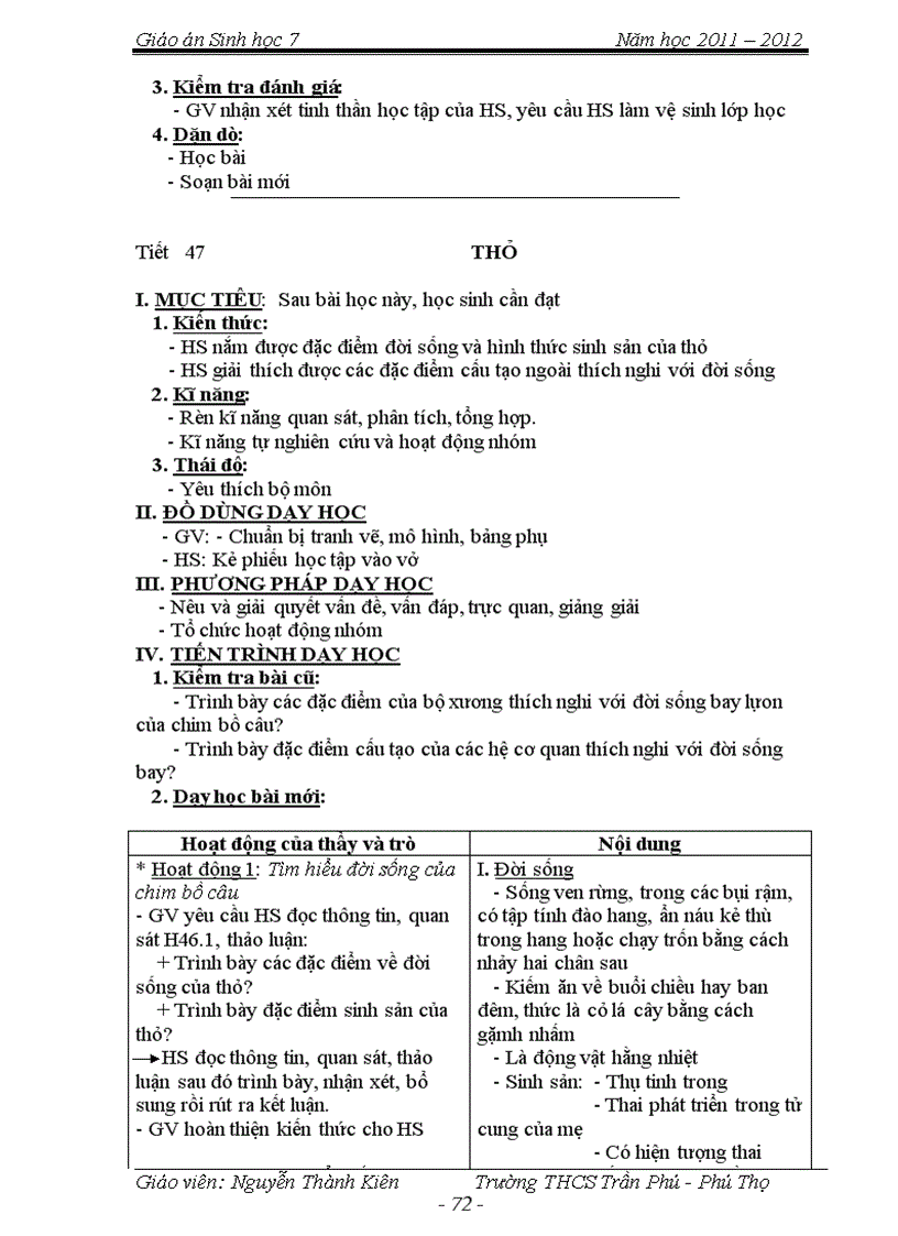 image for page Giao an Sinh 7 chuan net