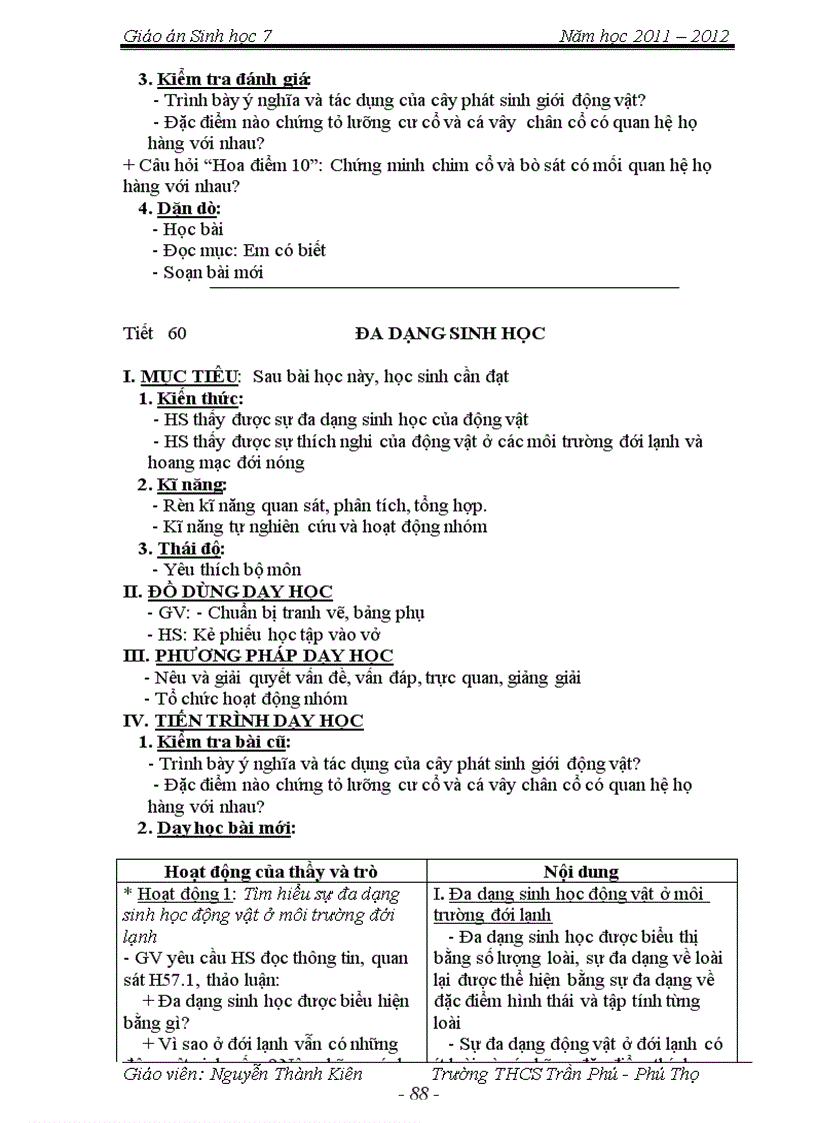 image for page Giao an Sinh 7 chuan net