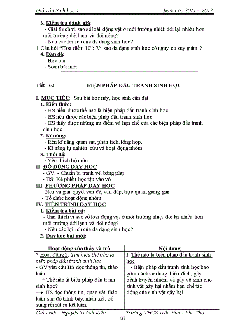 image for page Giao an Sinh 7 chuan net