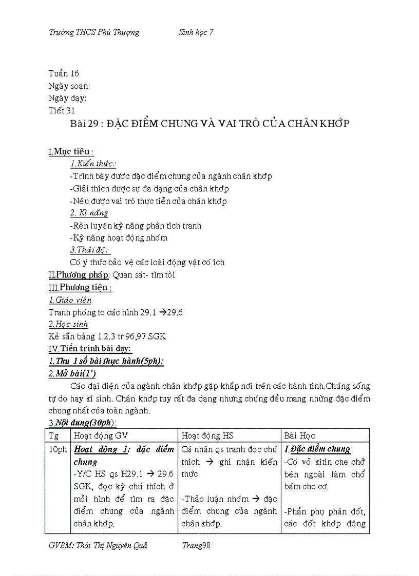 image for page Giáo án Sinh 7 hk1 rat hay