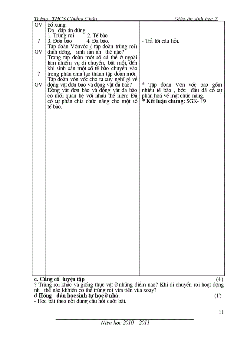 image for page Giao an sinh 7 theo chuan kien thuc