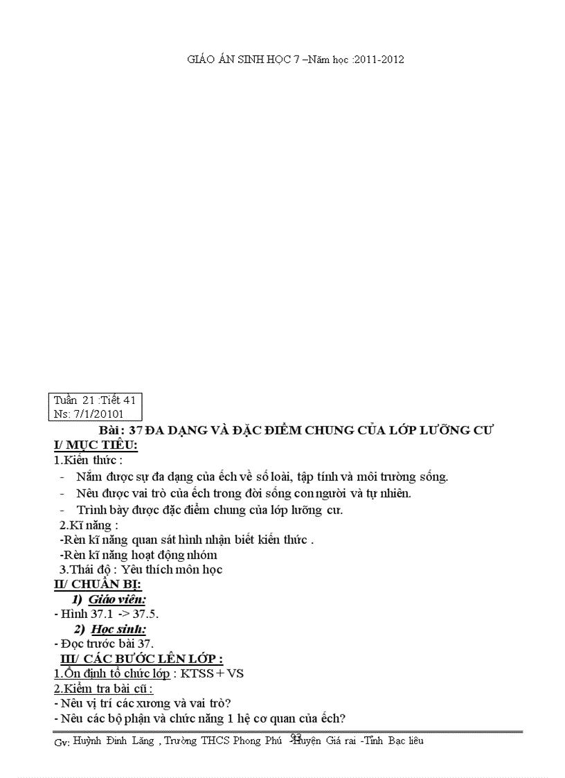 image for page Giáo án sinh 7 trọn bộ ba cột theo CKTKN