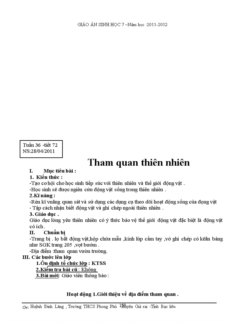 image for page Giáo án sinh 7 trọn bộ ba cột theo CKTKN