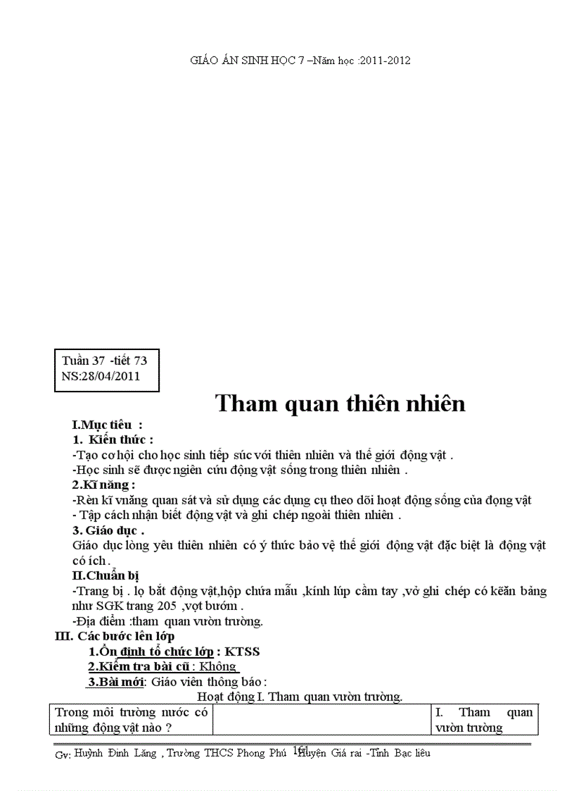 image for page Giáo án sinh 7 trọn bộ ba cột theo CKTKN