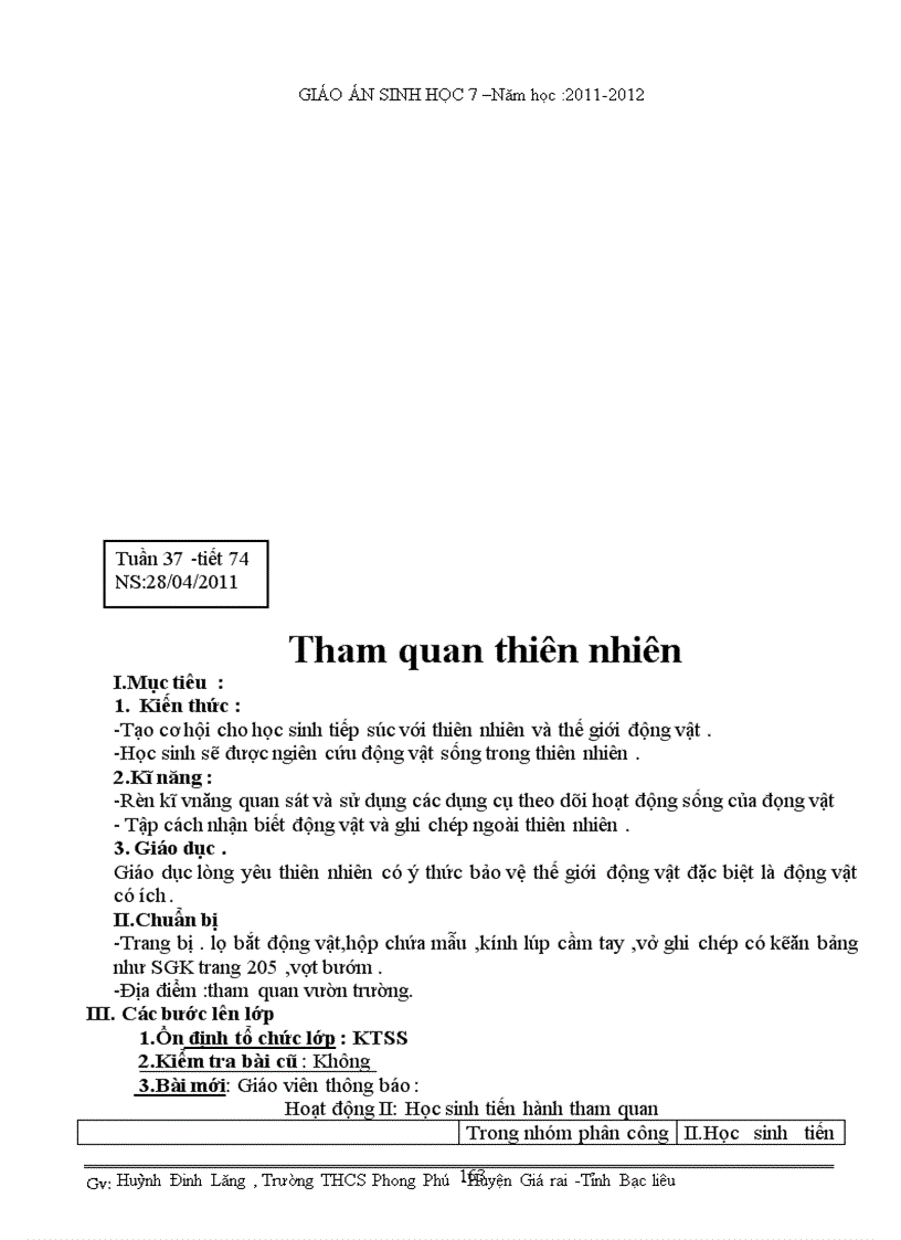 image for page Giáo án sinh 7 trọn bộ ba cột theo CKTKN