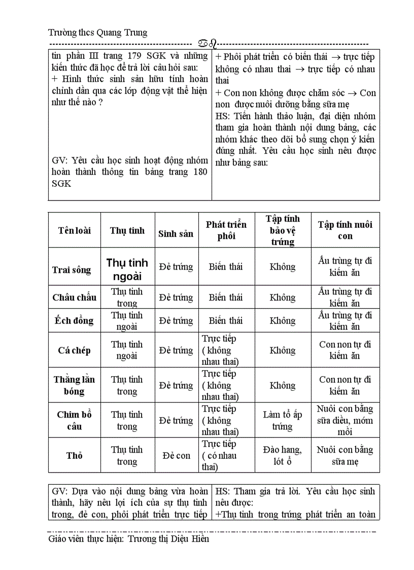 image for page Giáo án sinh 7 từ tiết 54 62
