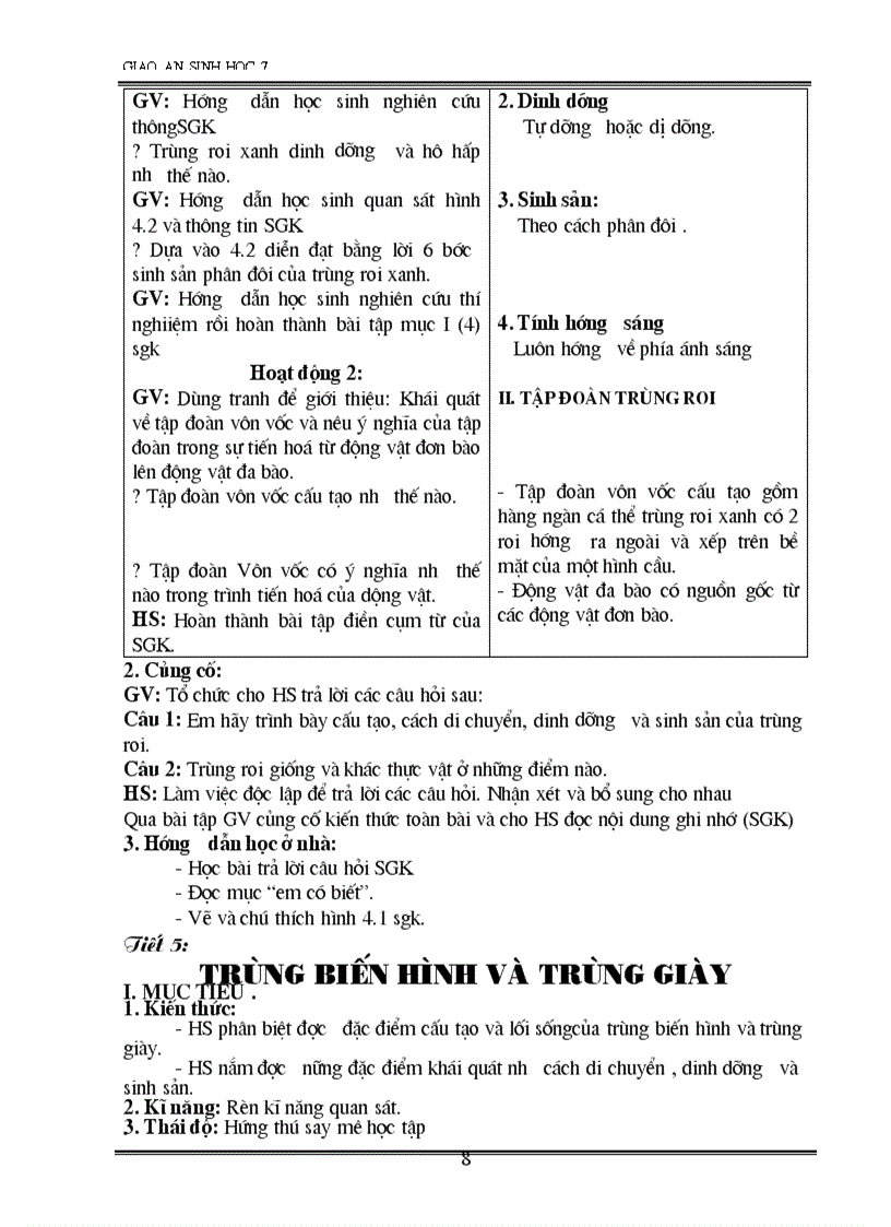 image for page Giao an sinh 7 2 cot 70 tiet