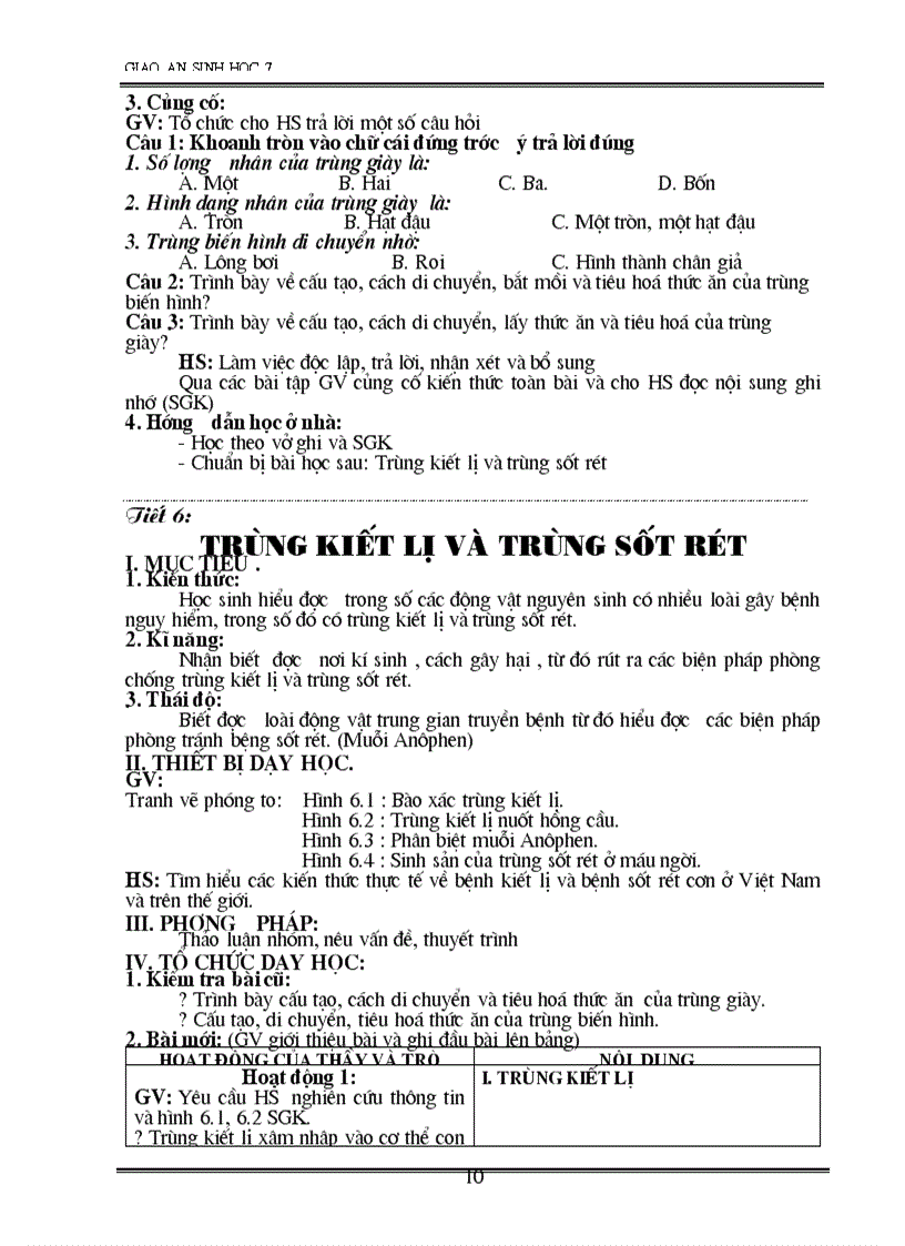 image for page Giao an sinh 7 2 cot 70 tiet