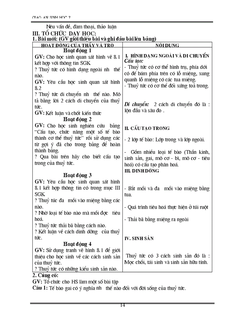 image for page Giao an sinh 7 2 cot 70 tiet