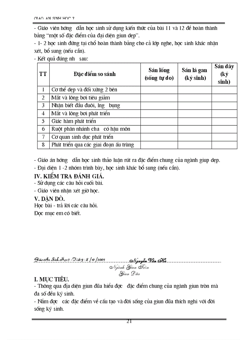image for page Giao an sinh 7 2 cot 70 tiet