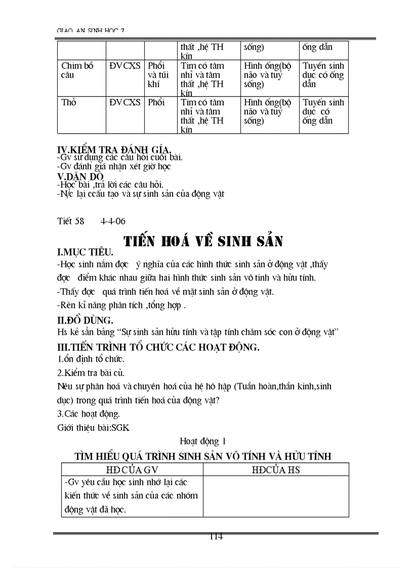 image for page Giao an sinh 7 2 cot 70 tiet