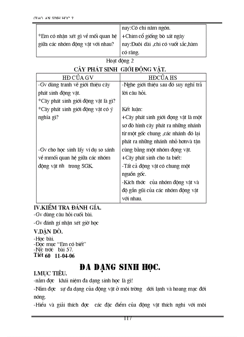 image for page Giao an sinh 7 2 cot 70 tiet