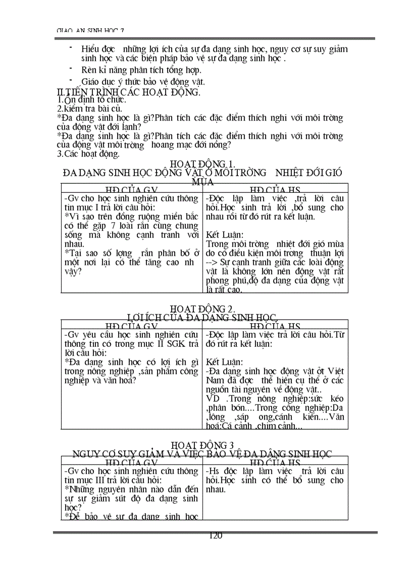 image for page Giao an sinh 7 2 cot 70 tiet