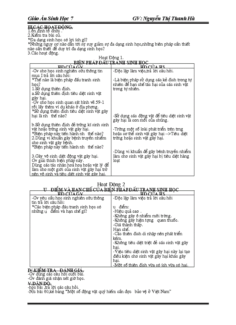 image for page Giáo án Sinh 7 new