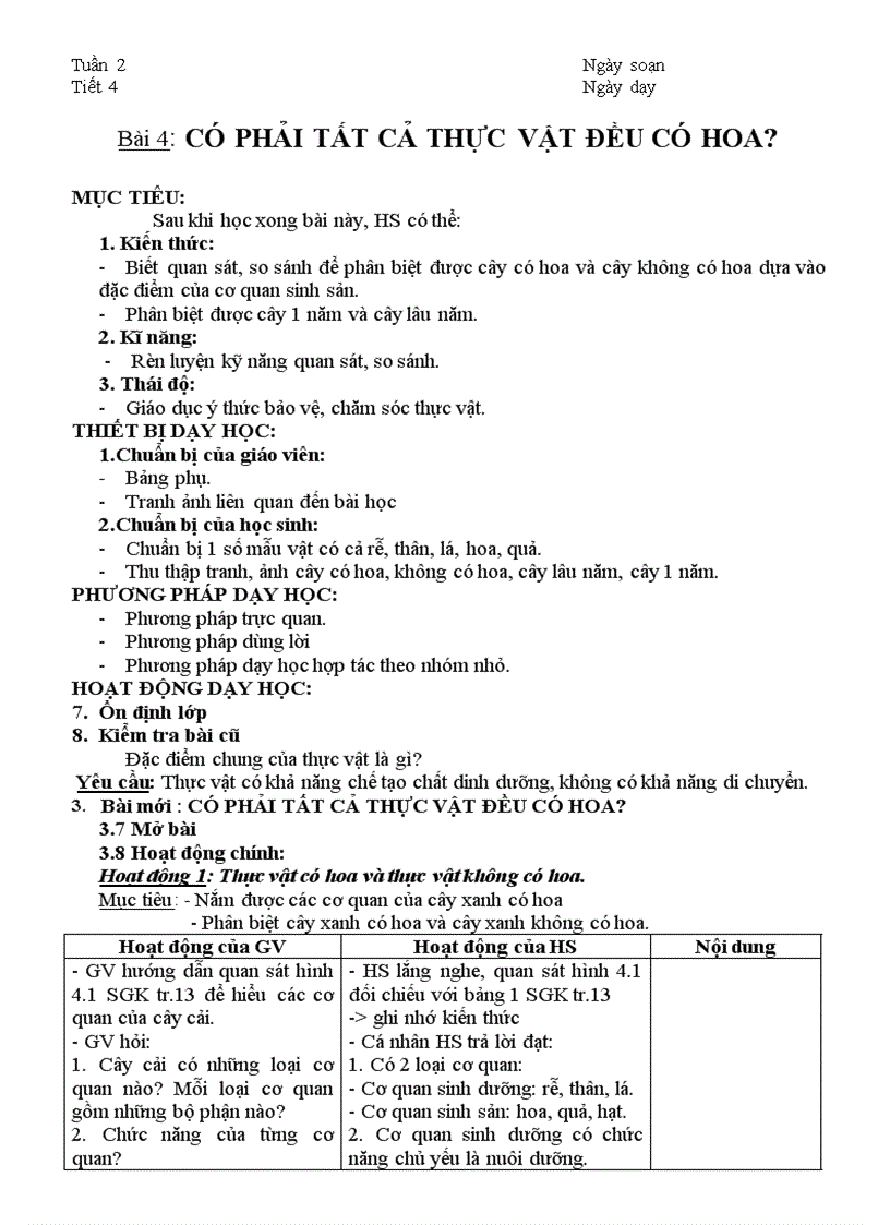 image for page Giáo án sinh học 6 trọn bộ HOT NEW