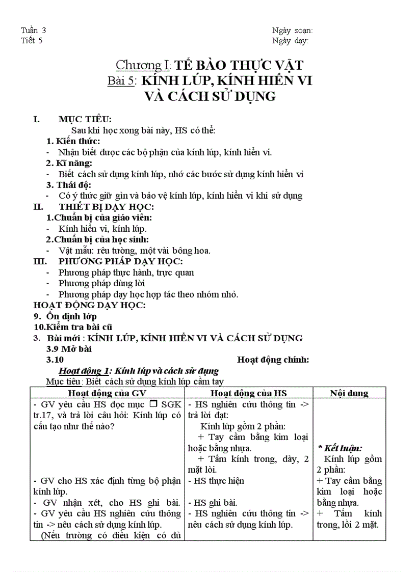 image for page Giáo án sinh học 6 trọn bộ HOT NEW