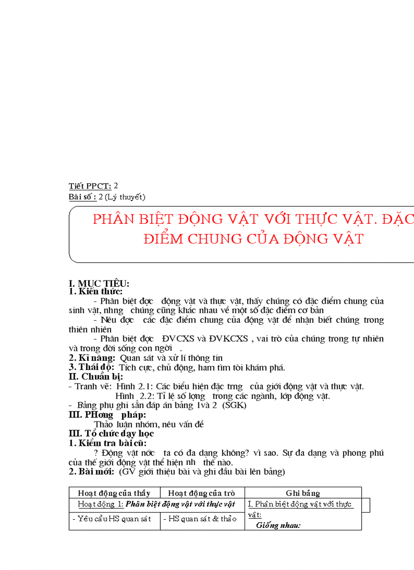 image for page Giáo án Sinh học 7 cả năm 3 cột 1