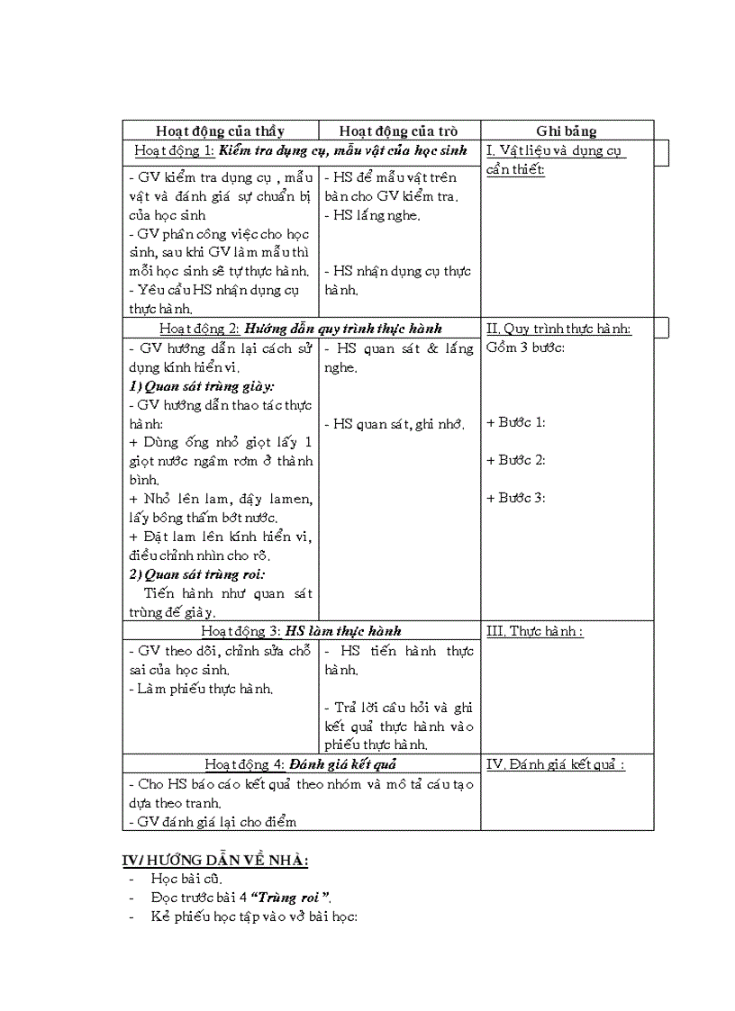 image for page Giáo án Sinh học 7 cả năm 3 cột 1