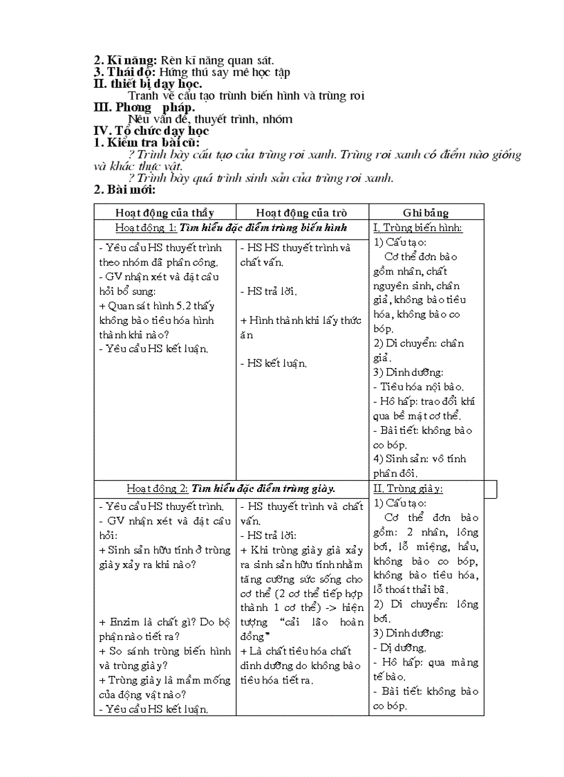 image for page Giáo án Sinh học 7 cả năm 3 cột 1