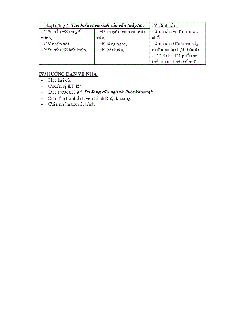 image for page Giáo án Sinh học 7 cả năm 3 cột 1