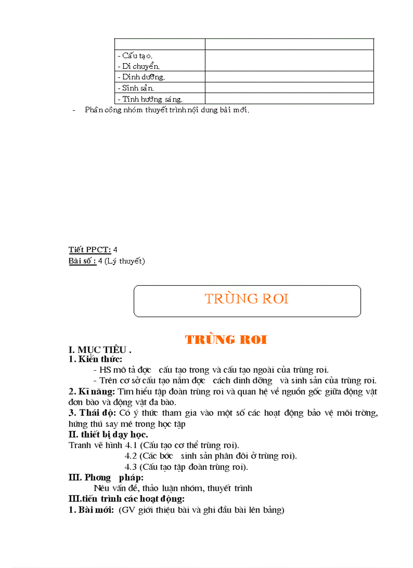 image for page Giáo án Sinh học 7 cả năm chuẩn KTKN