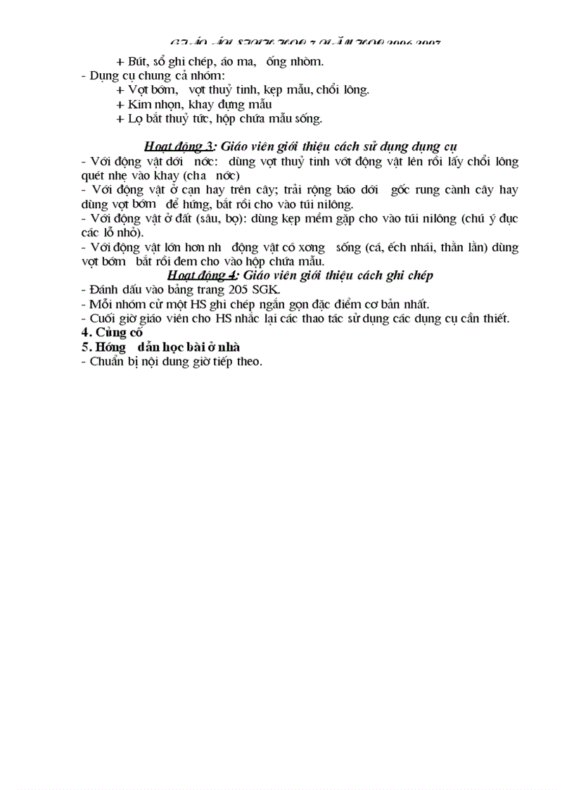 image for page Giáo án Sinh học 7 CN chi tiết