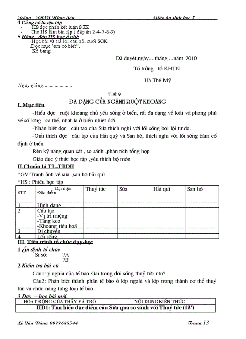 image for page Giáo án sinh học 7 đã chỉnh sửa 2010 2011