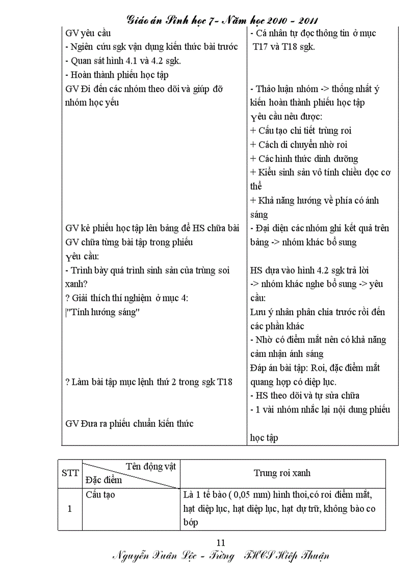 image for page Giáo án Sinh học 7 đầy đủ
