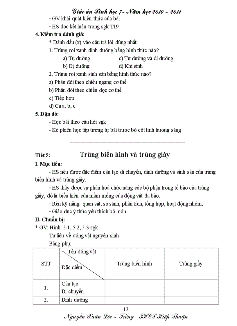 image for page Giáo án Sinh học 7 đầy đủ