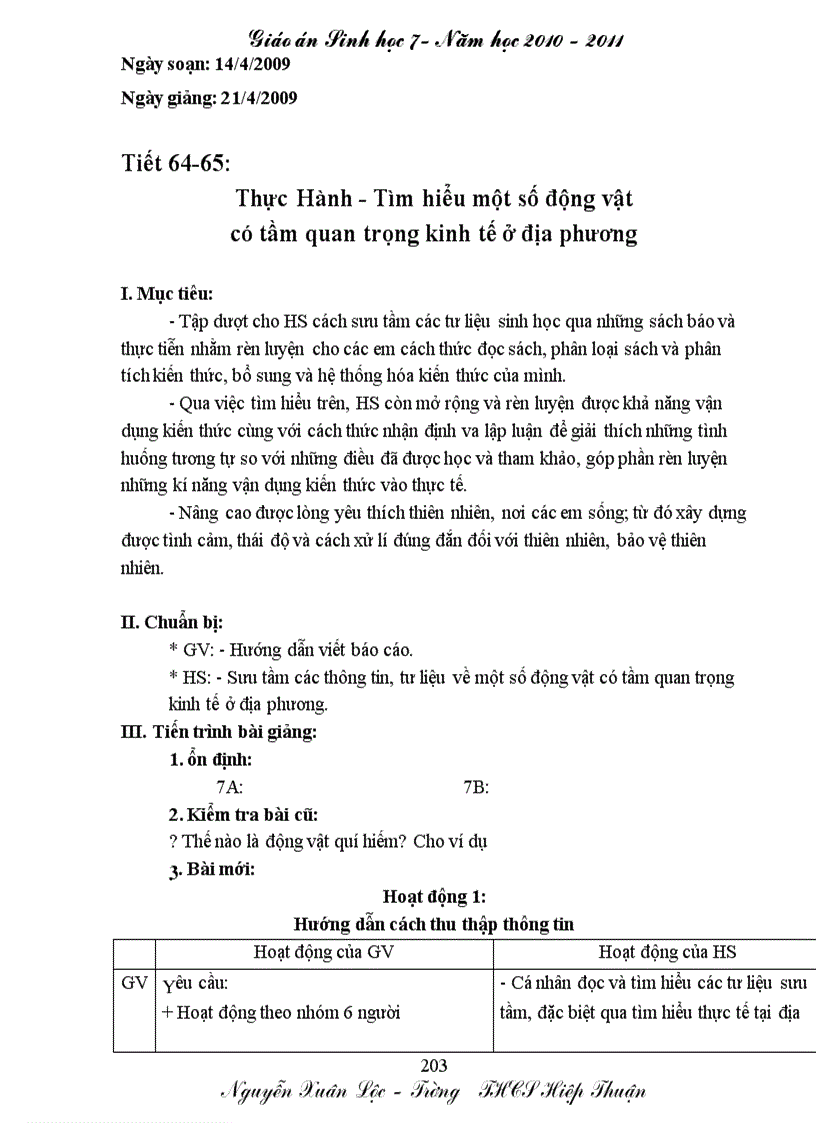 image for page Giáo án Sinh học 7 đầy đủ