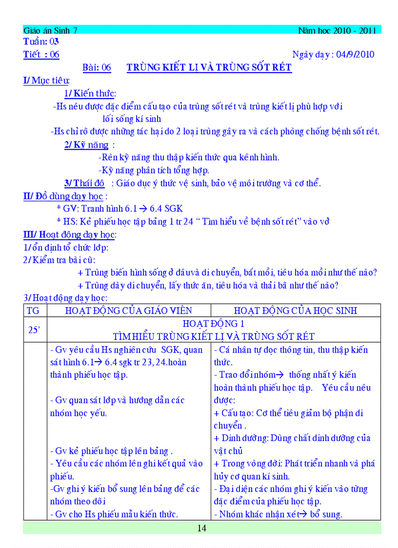 image for page Giao an sinh hoc 7 du ca nam da chinh sua